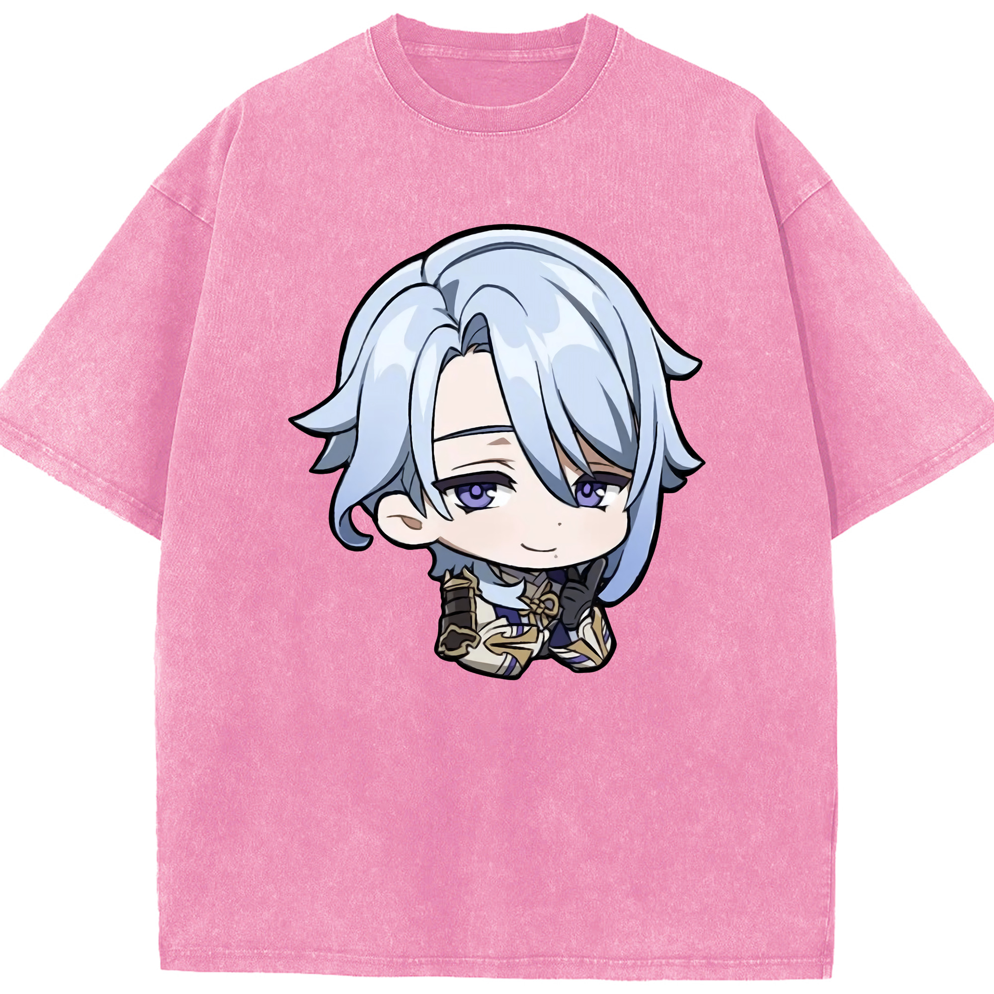 げんし神 神里綾人 かみさとあやと genshin Kamisato Ayato 綿100% ヴィンテージ風 半袖Tシャツ（フロントプリント）